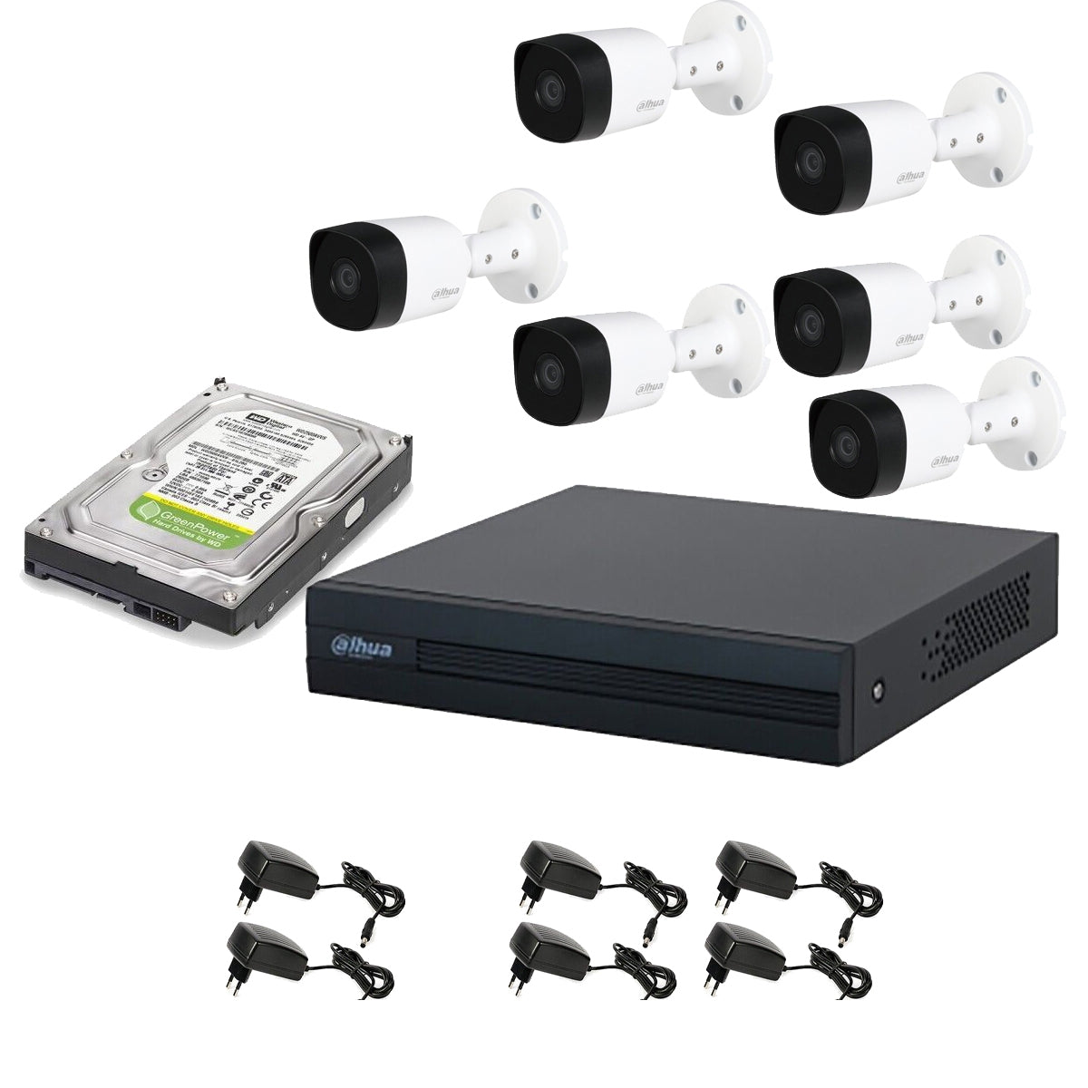 Kit Videosorveglianza 6 Telecamere 2 Mpx Dahua Dvr 8 Canali Hd 2Tb