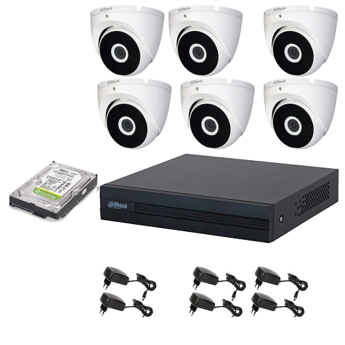 Kit 6 Telecamere Dome Dahua 2 Mpx Dvr 8 Canali Hd 2Tb