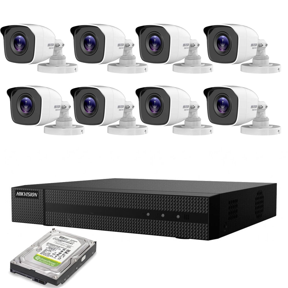 Kit 8 Telecamere Hikvision Ahd Videosorveglianza Dvr 8 Canali 5 Mpx 4K Hd 1Tb