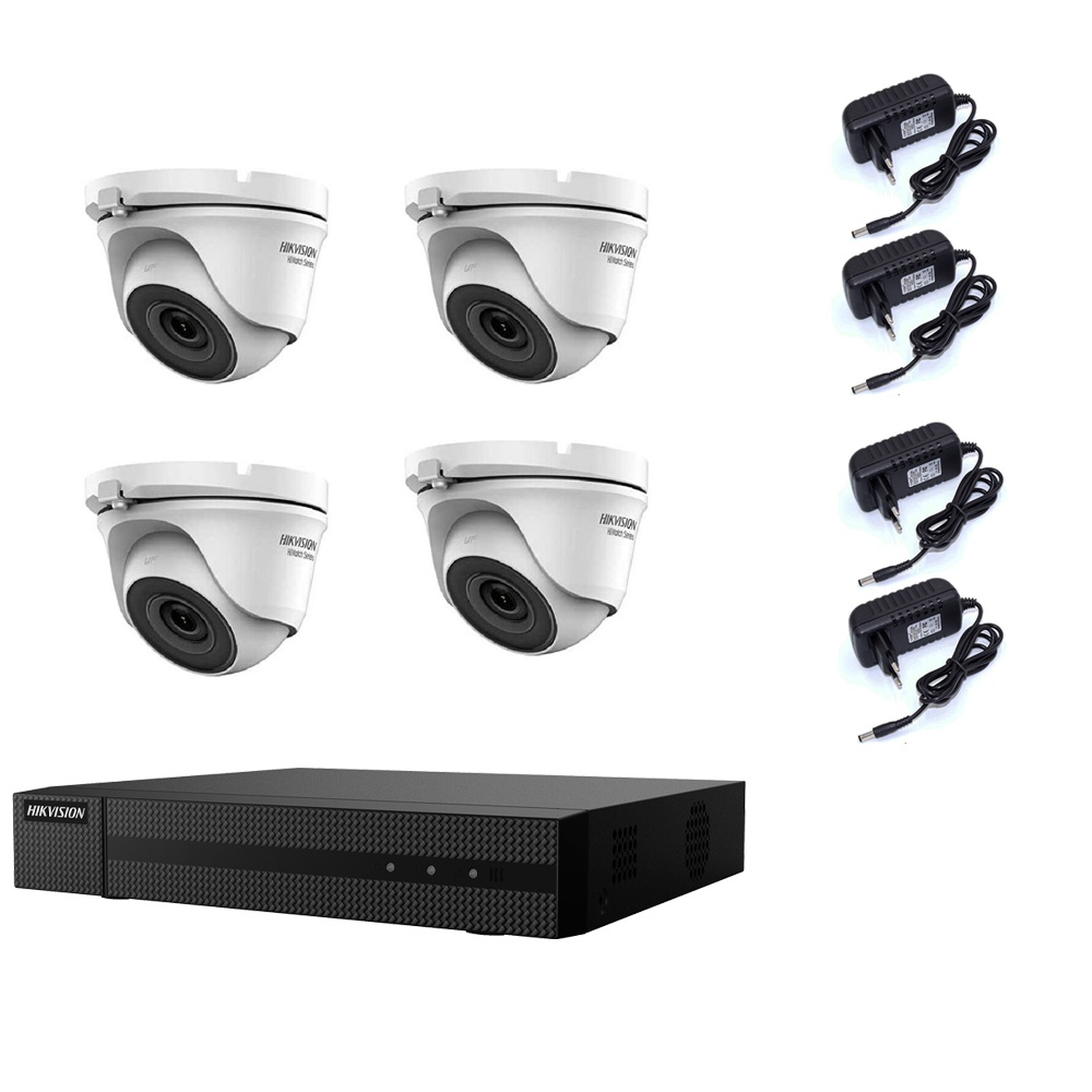 Kit Videosorveglianza Hikvision Dvr 4 Canali 4 Telecamere 2 Mpx