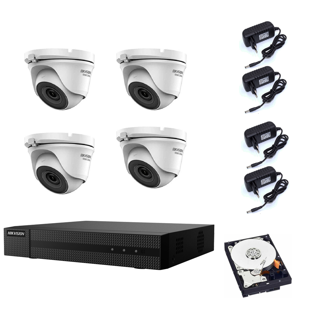 Kit Telecamera Dome Hikvision Dvr 4 Canali 4 Telecamere 2 Mpx Hd 2Tb