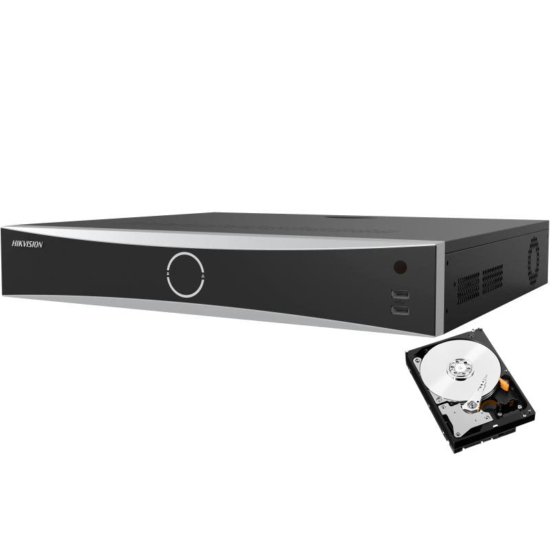 Nvr 16 Canali Ip Hikvision 4K Onvif H 265 12Mpx 16 Porte Poe Acusense 4K Hd 2Tb