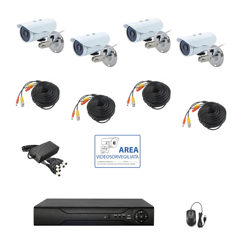 Kit Videosorveglianza Ahd Ip Cloud Dvr 4 Canali 5 Mpx Completo