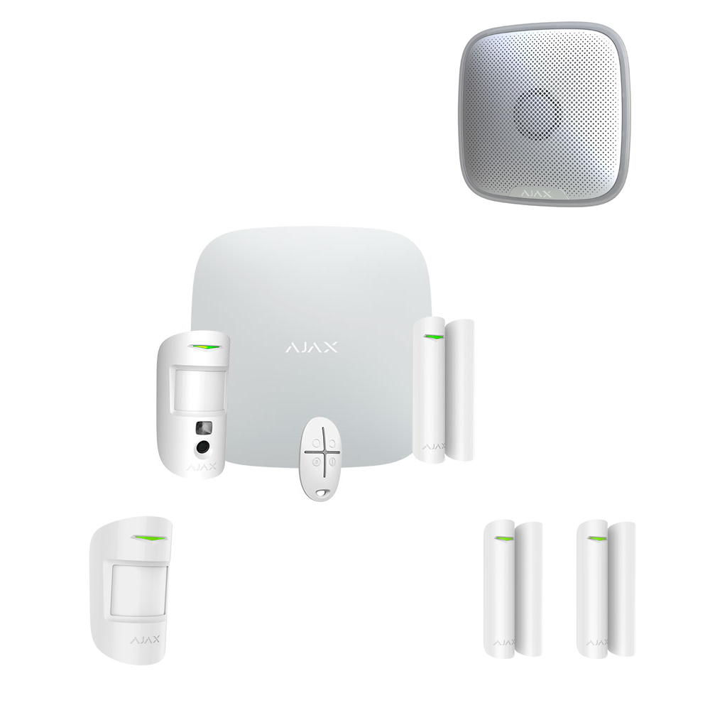 Kit Allarme Wireless Senza Fili Ajax Antifurto Aj-Starterkit-Cam-W Con App