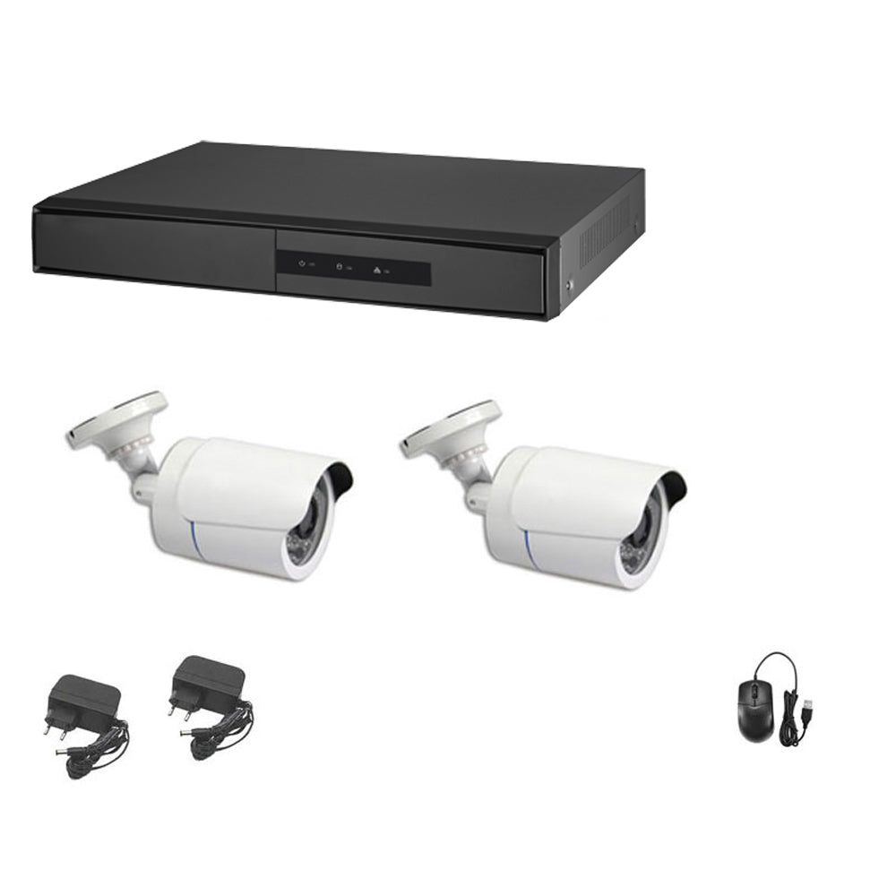 Kit Videosorveglianza Ahd Cloud Dvr 4 Canali 2 Telecamere 5 Mpx