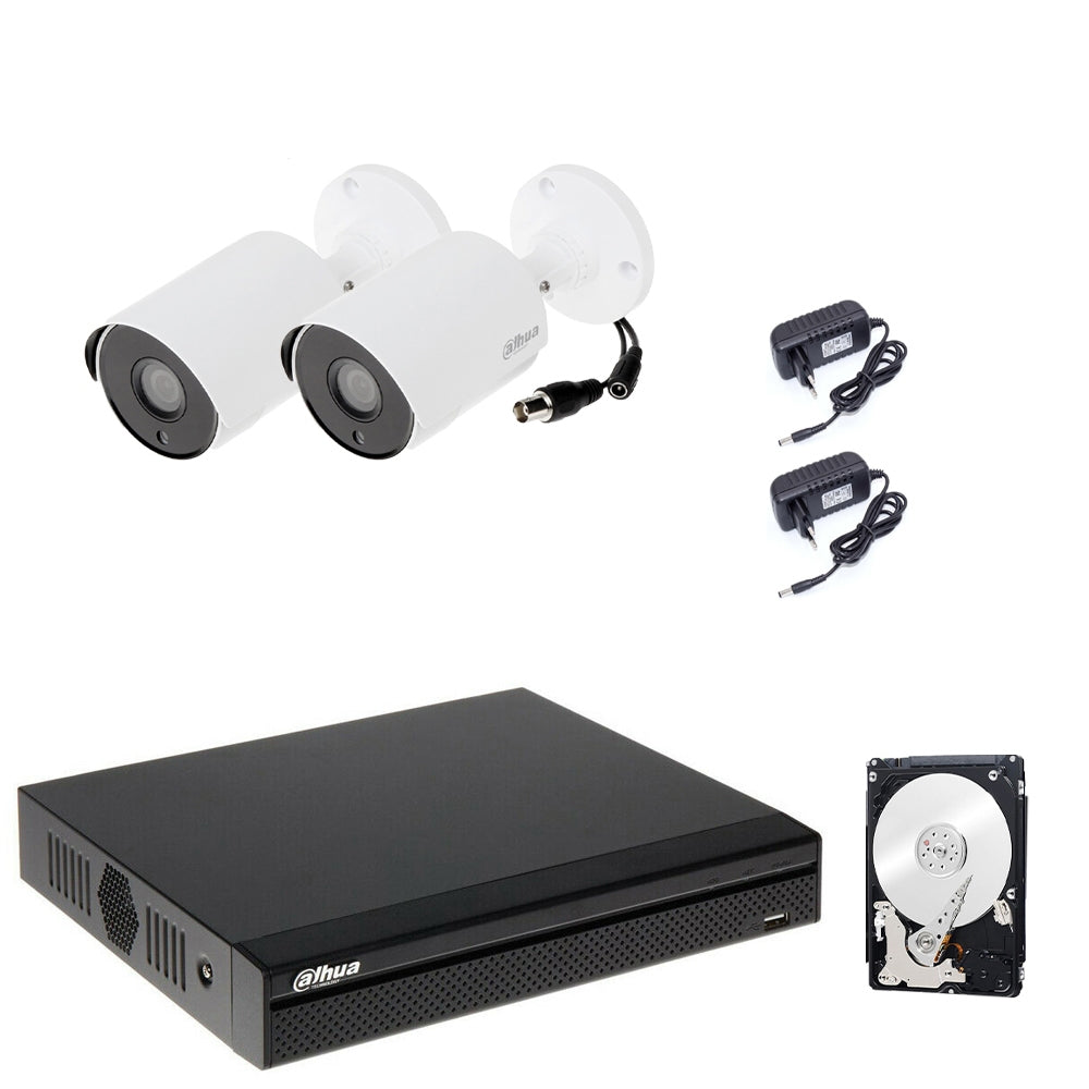 Kit Videosorveglianza Dahua 5 Mpx 2 Telecamere P2P Cloud Hd 2 Tb