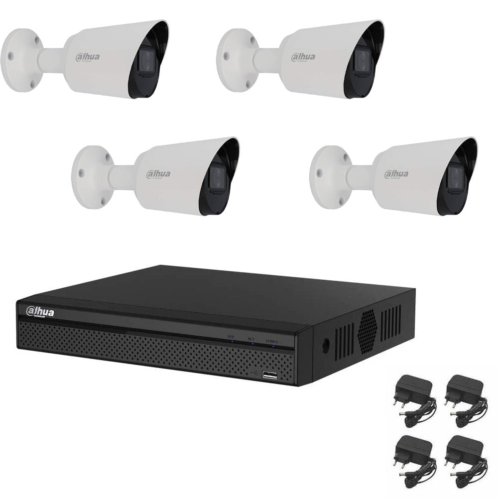 Kit Videosorveglianza Dahua 4 Telecamere Infrarossi 2 Mpx Ip Cloud  Hd 500 Gb
