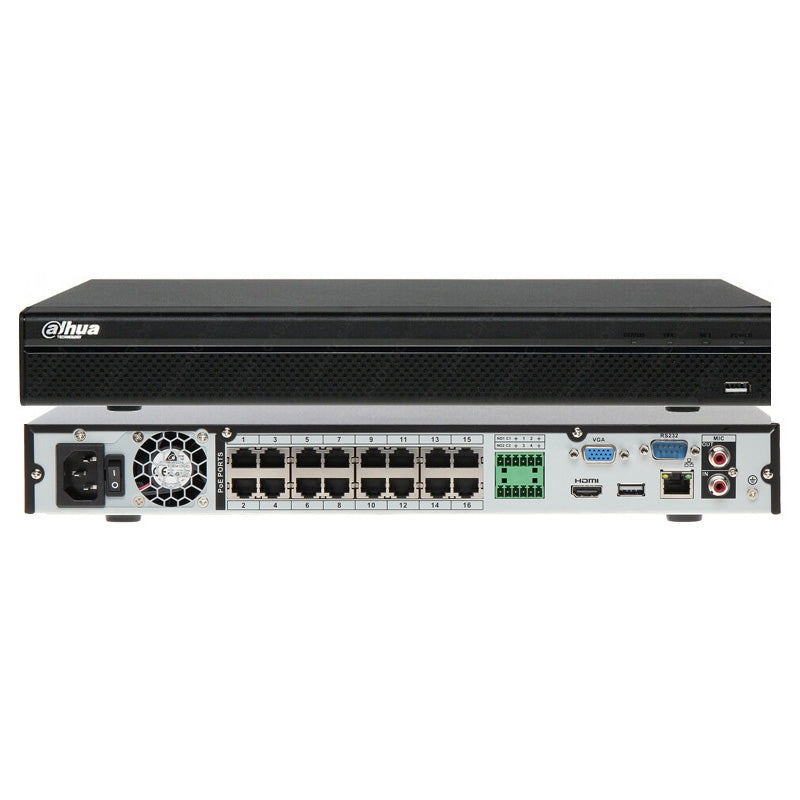 Dahua NVR 16 Channels Poe 4K 8 Mp Onvif Nvr4216-16P-4Ks2 H265 200Mbps HD 2 TB