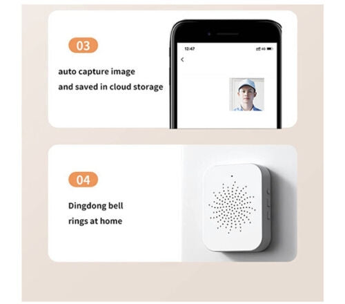 Videocitofono Wifi Campanello Videoaudio Senza Fili Citofono Telecamera Suoneria