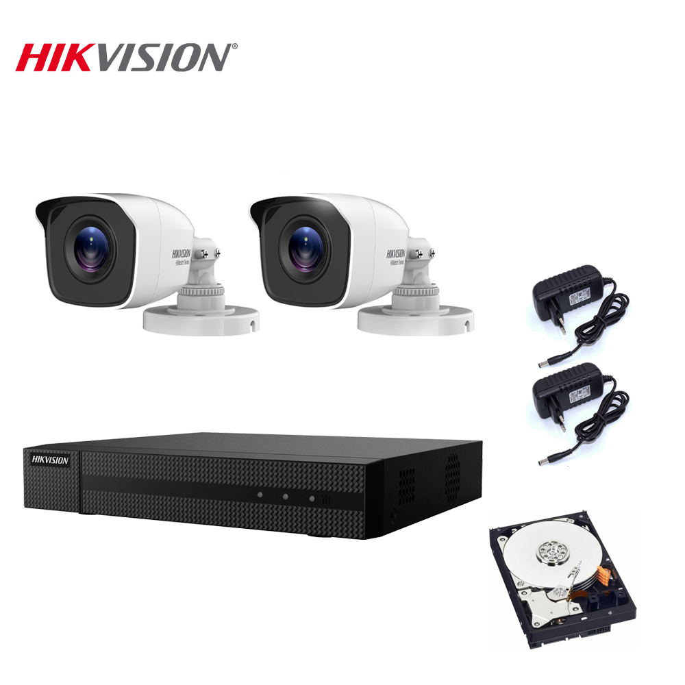 Kit Videosorveglianza Hikvision 2 Telecamere 2 Mpx Dvr 4 Canali Hd 500 Gb