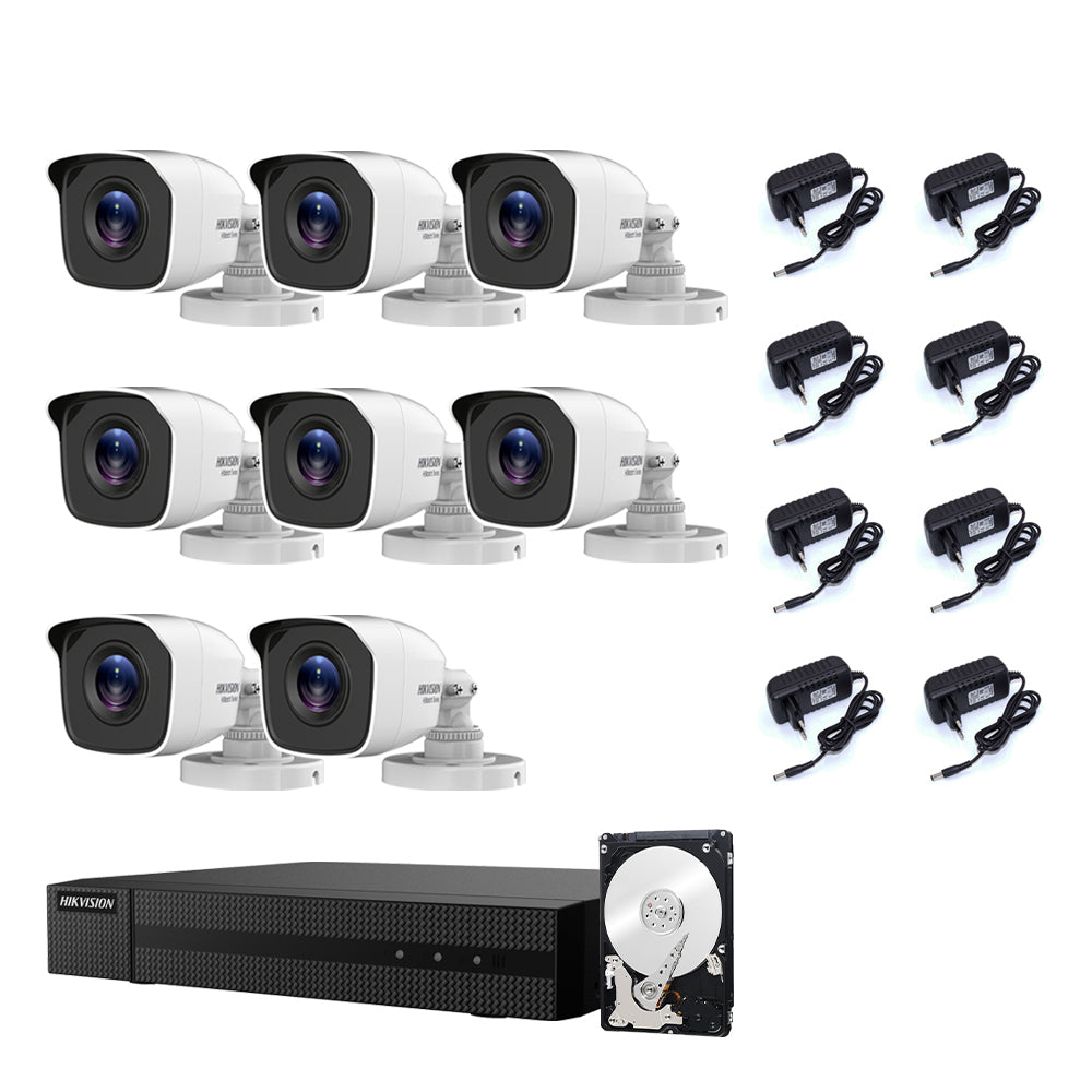 Kit Videosorveglianza Hikvision Dvr 8 Canali 8 Telecamere 4 Mpx 3 Tb