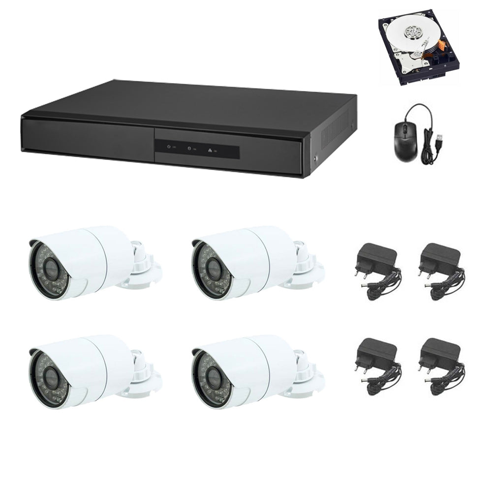 Kit Videosorveglianza Cloud Dvr 4 Canali 4 Telecamere 5Mp Ahd Hd 320 Gb